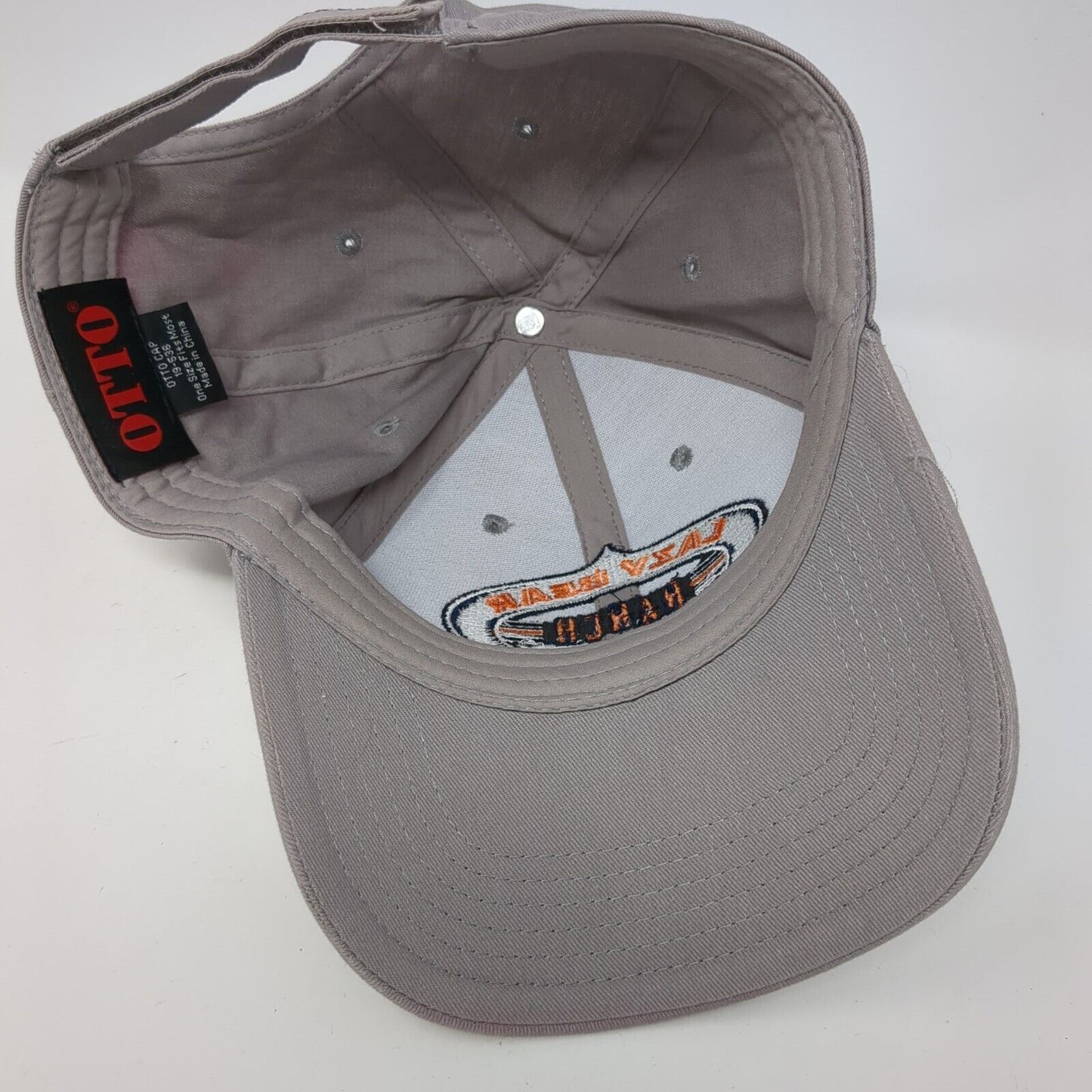 Lazy Bear Ranch Strapback Hat Gray One Size Adjustable Embroidered Otto
