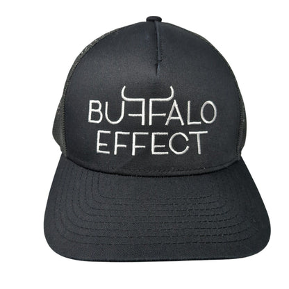 Buffalo Effect Snapback Mesh Back Trucker Hat Black One Size Solid