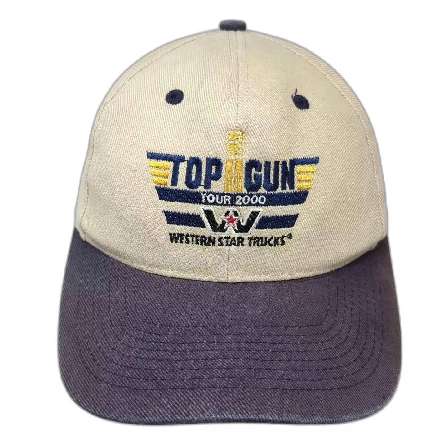 Falcon Western Star Trucks Top Gun Tour 2000 CAT Hat Beige Blue OS Baseball Cap