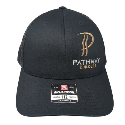 Pathway Builders Snapback Trucker Hat Black One Size Mesh Back Outdoor