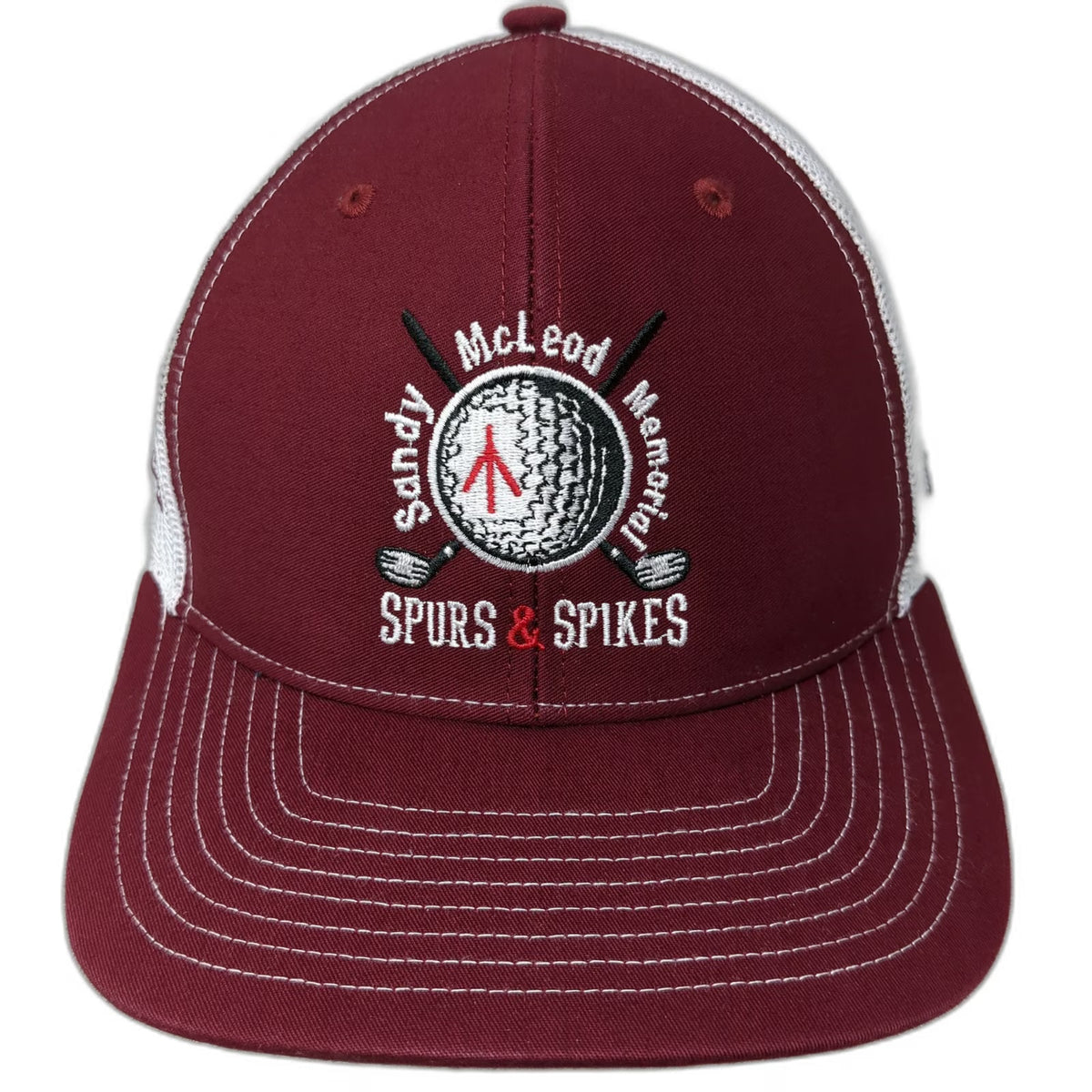Richardson Trucker Hat Red White One Size Mesh Snapback Golf Idaho Memorial
