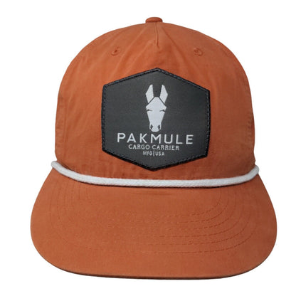Pakmule Cargo Carrier MFG|USA Snapback Hat Brownish-Orange One Size Mesh Rope
