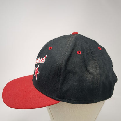 New Era Snapback Hat Black Red M/L Mt Sentinel Star Made in USA Two Tone