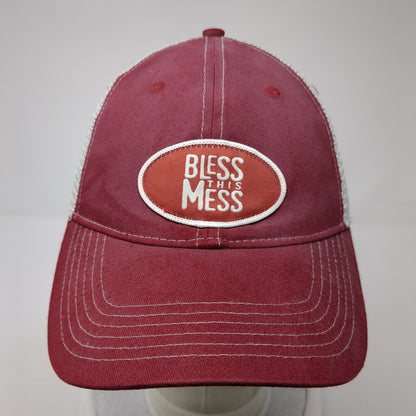 Bless This Mess Snapback Trucker Hat Red One Size Adjustable Mesh Back