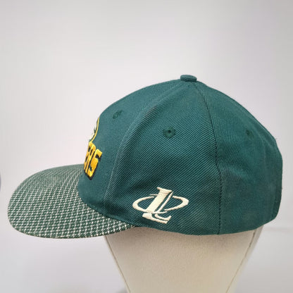 Green Bay Packers NFL Logo Athletic Green Hat Patterned Brim Strapback Vintage