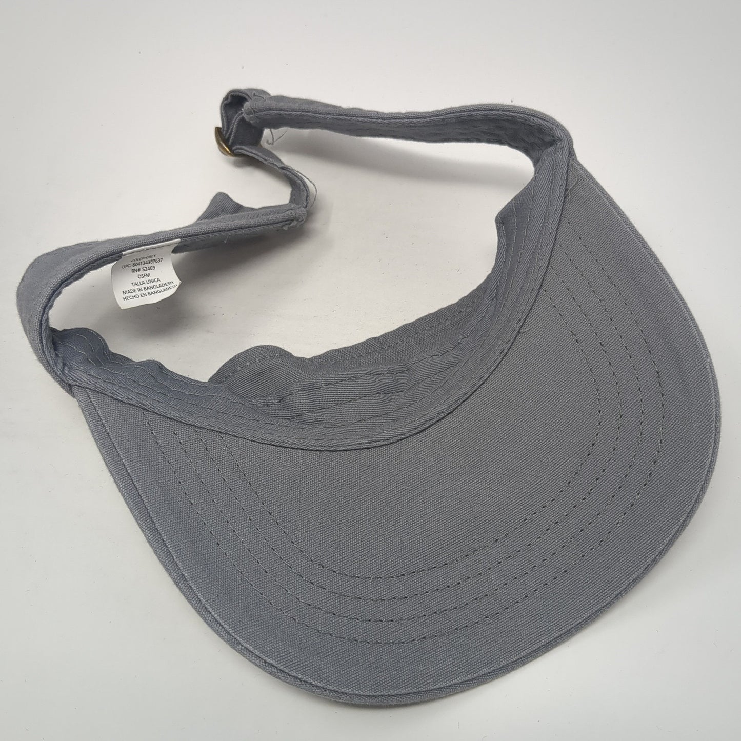 Unbranded Slideback Visor Hat Gray One Size Solid Adjustable Blank