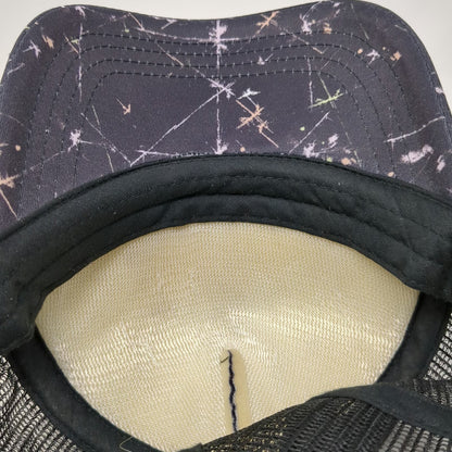 Volcom Trucker Hat Black One Size Starburst Print Mesh Back Snapback Logo Hat