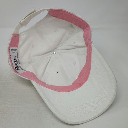 Busch Gardens Baseball Cap White One Size Pink BG Side Embroidery Strapback Hat
