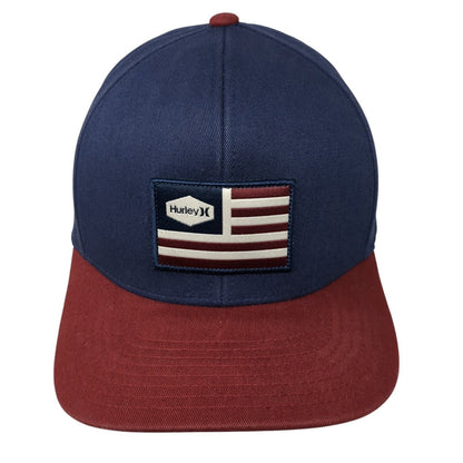 Hurley USA Flag Snapback Hat Multicolor One Size Adjustable Patriotic Yupoong