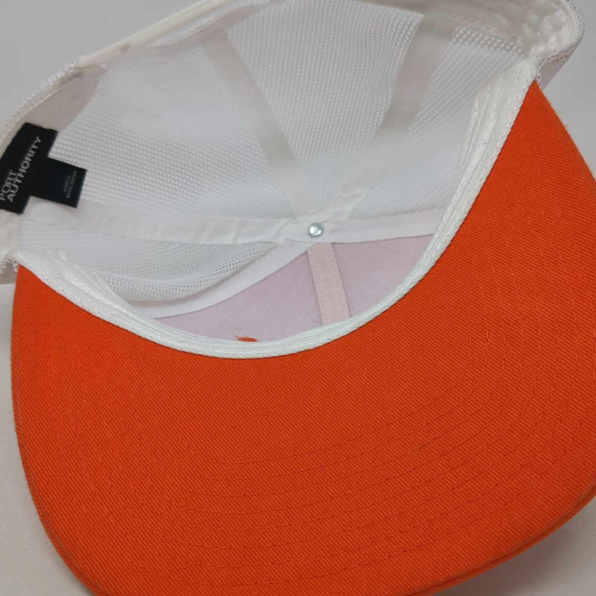 Port Authority Trucker Hat Orange One Size Tates Rents Patch Mesh Snapback Cap