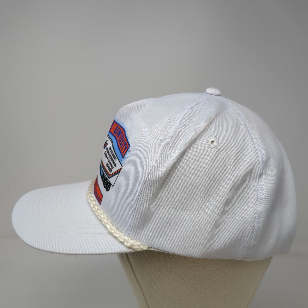 Mohr's 5 Panel White One Size Hat Boise State University Truck Driving Semi Rope