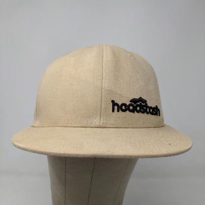 Headstash Grassroots Men's Fitted Hat Tan 100% Hemp Satin Lined Embroidered