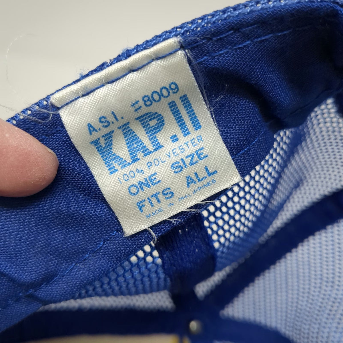 KAP-II Moog Logo Trucker Hat Blue One Size Mesh Back Snapback Foam Front Graphic