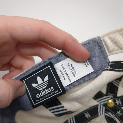 Adidas Slideback Hat White One Size Adjustable Embroidered Patch Logo Cotton