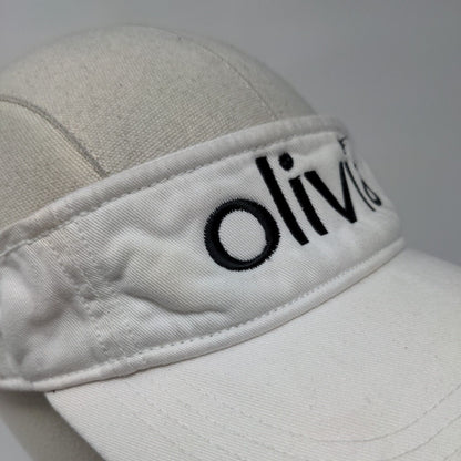 Olivia Strapback Visor Hat White One Size Embroidered Alternative