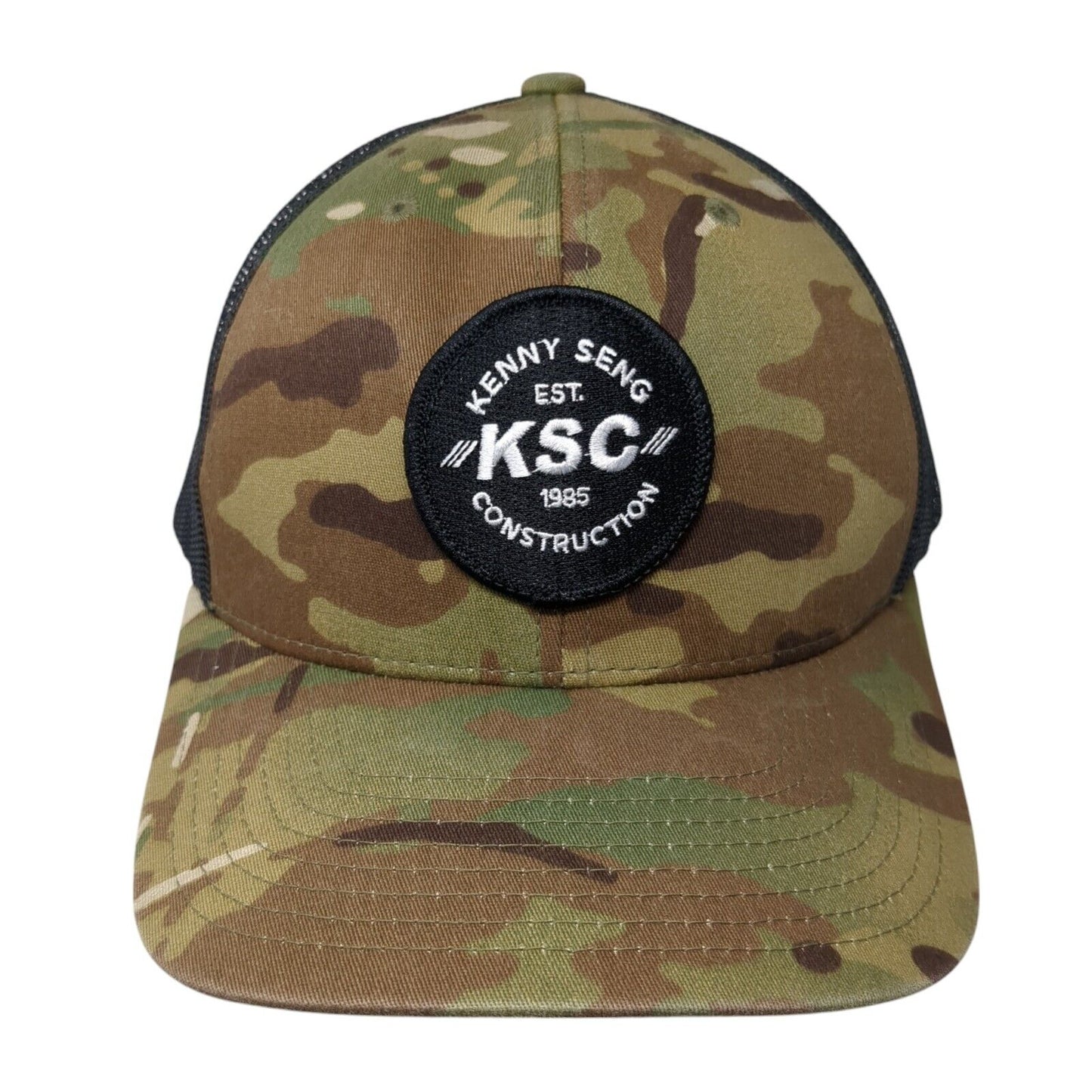 KSC Kenny Seng Construction Patch Trucker Hat Camo One Size Yupoong