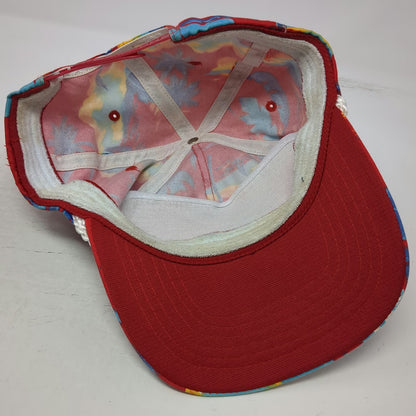 San Sun 5 Panel Red Floral Anderson Lumber Hat Rope One Size Snapback Tropical