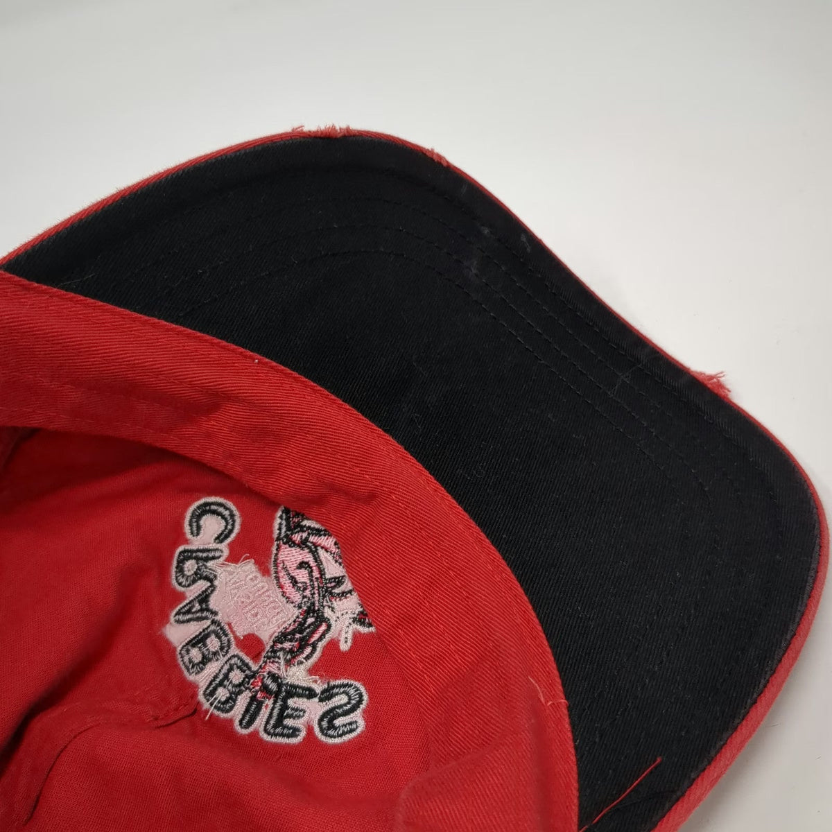 Old Navy Red Baseball Cap One Size Embroidered Crabbies Fishmarket Strapback Hat
