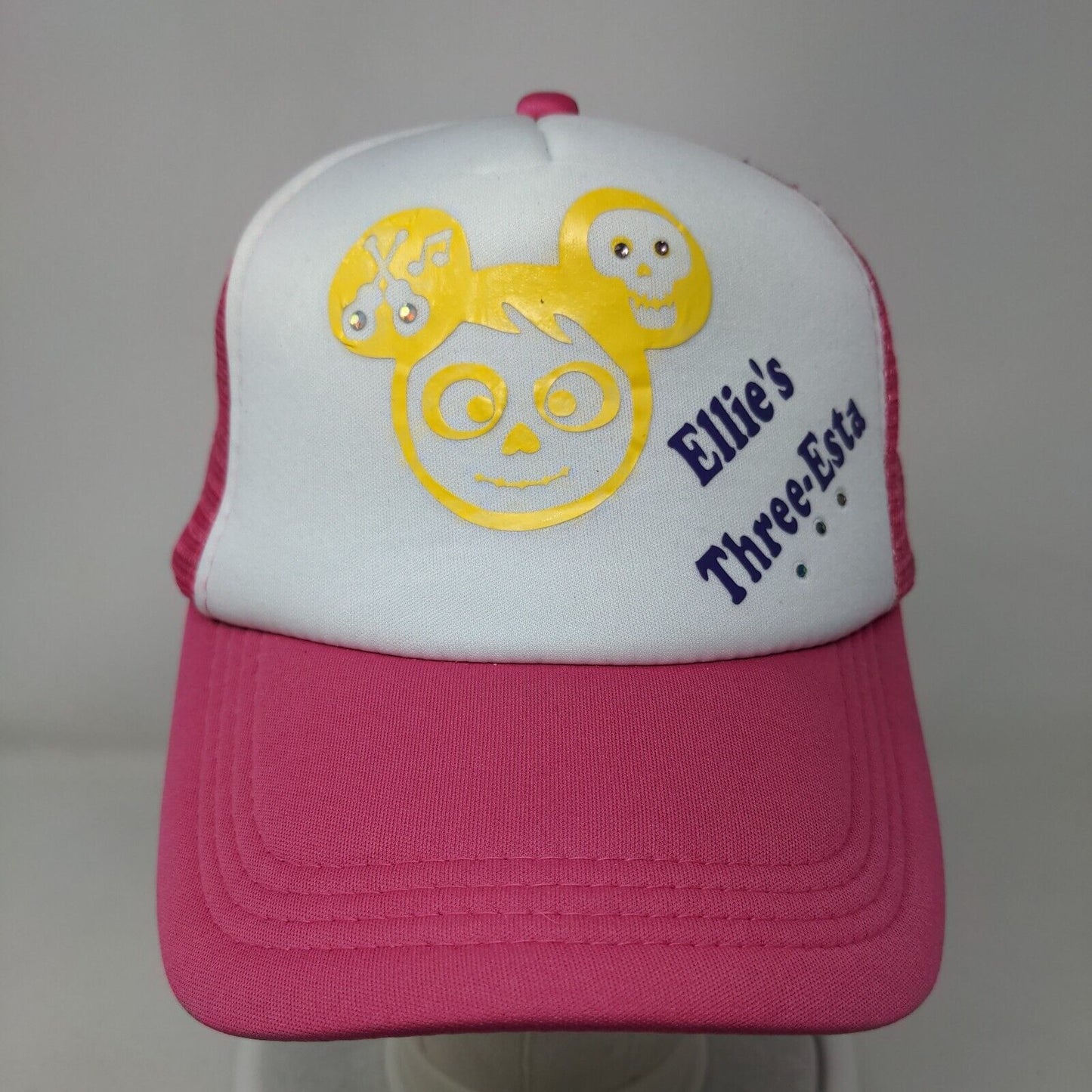 Ellie's Three-Esta Bling Snapback Mesh Back Trucker Hat Multi One Size