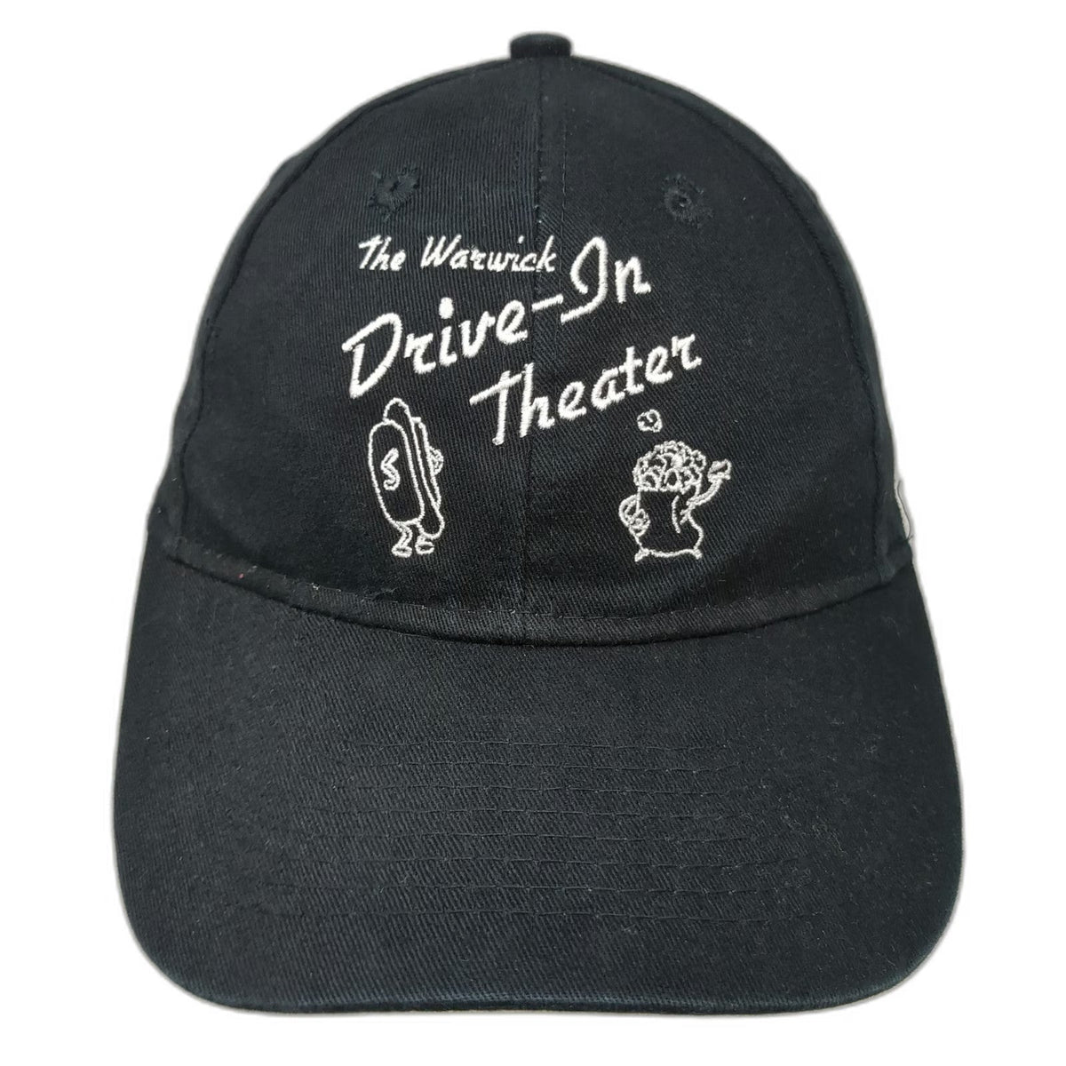 KC Baseball Cap Black One Size Strapback Cotton Warwick Drive-In Theater Hat
