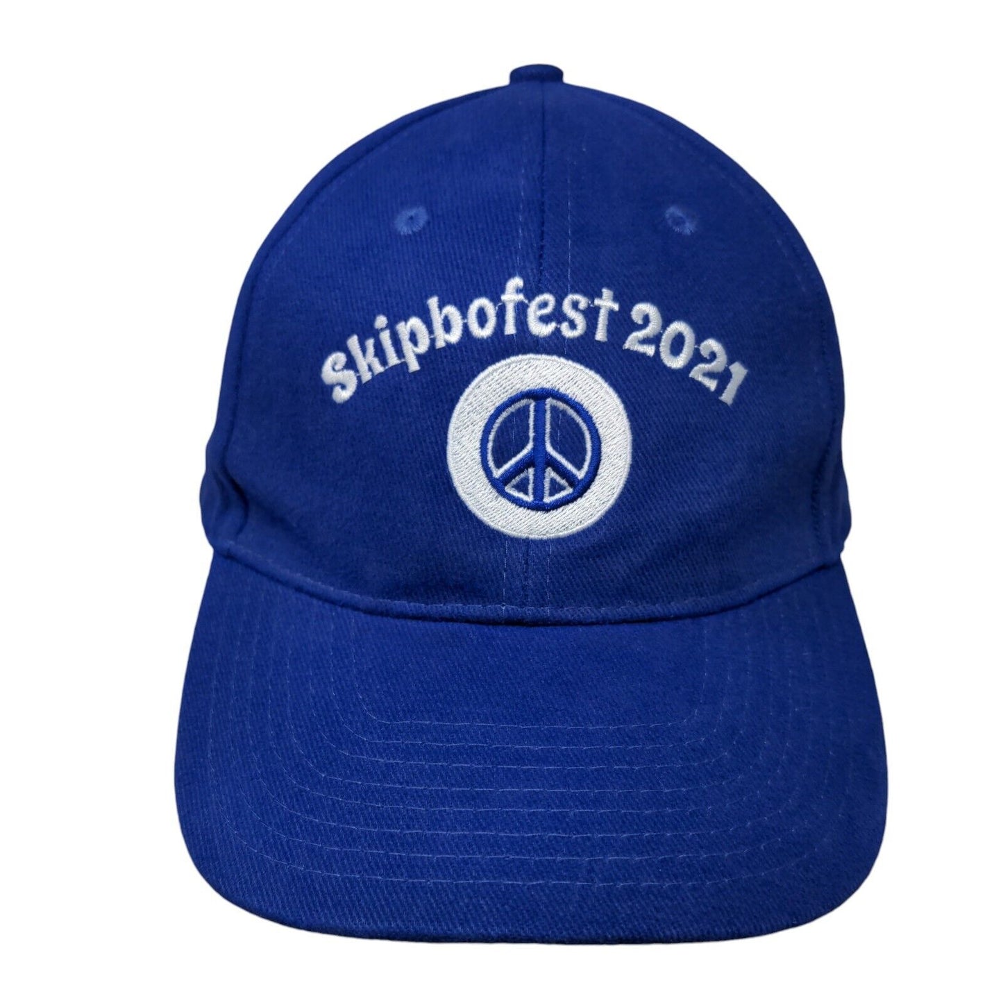 Skip Bo Fest 2021 Slideback Hat Blue OSFA Adjustable Embroidered 6 Panel
