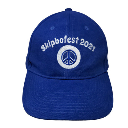 Skip Bo Fest 2021 Slideback Hat Blue OSFA Adjustable Embroidered 6 Panel