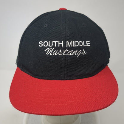 South Middle Mustangs Snapback Hat Black One Size Colorblock Otto