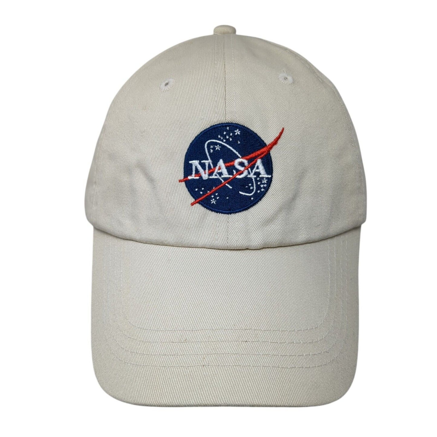 NASA Slideback Hat Tan One Size Adjustable Embroidered Prairie Mountain Cotton