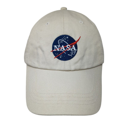 NASA Slideback Hat Tan One Size Adjustable Embroidered Prairie Mountain Cotton