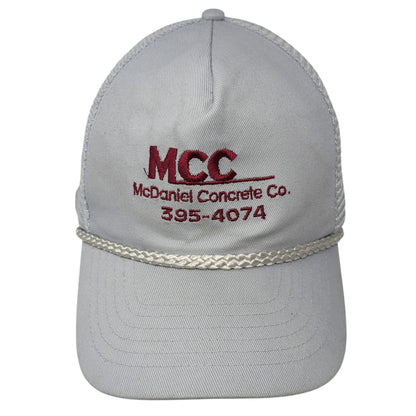 MCC McDaniel Concrete Co. Rope Trucker Hat Gray One Size Mesh Back