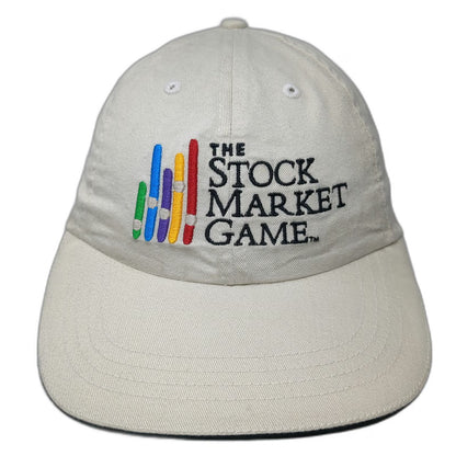 Beige Baseball Cap The Stock Market Game Logo Embroidered Cotton Hat Vintage