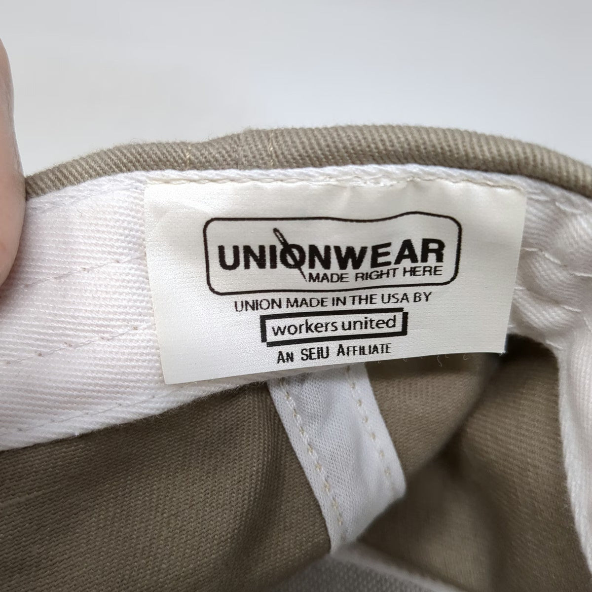 Unionwear 5 Panel Beige One Size Snapback Made in USA Holiday Retirement Hat