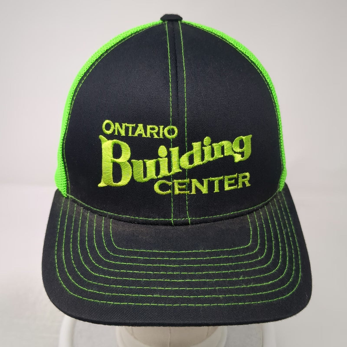 Pacific Headwear Trucker Hat Black Green One Size Mesh Snapback Building Center