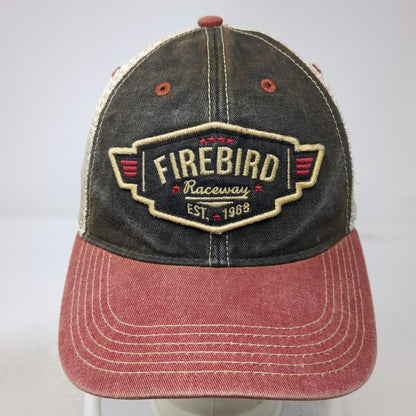 Legacy Trucker Hat Firebird Raceway Black Red Beige One Size Snapback Mesh