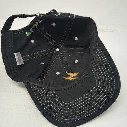 Baseball Cap Black Yellow Green OSFM Lightning Bolt Platt Contrast Stitch Hat