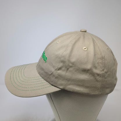 K-Products Baseball Cap Beige One Size Rain Bird Logo Hat Green Stitching