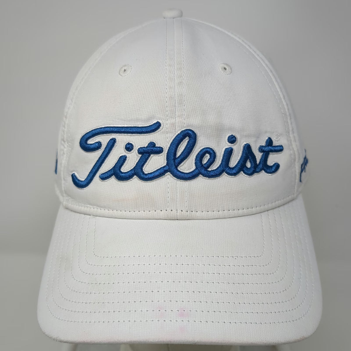 Titleist Baseball Cap White Blue One Size Pro V1 FootJoy Slideback Golf Hat
