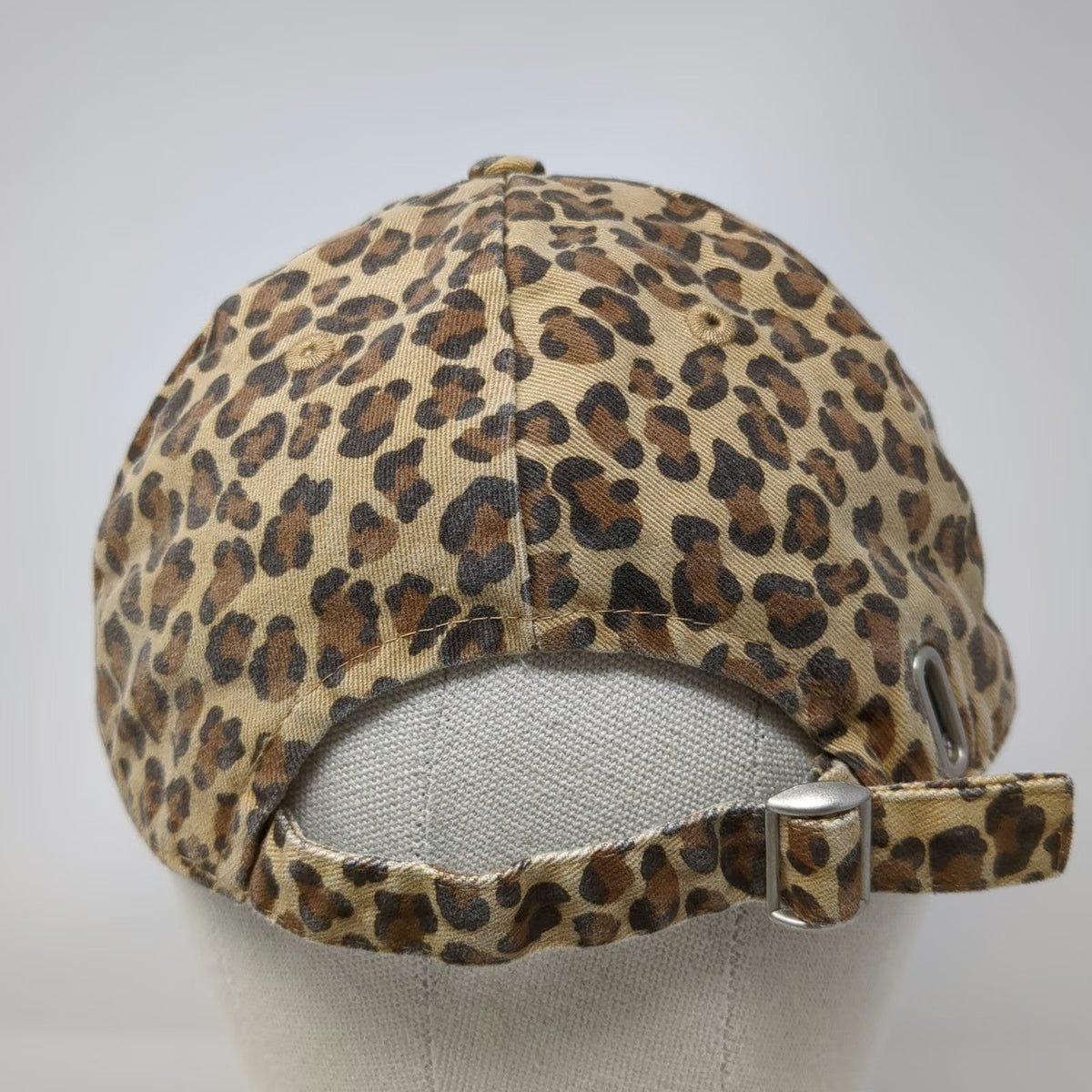 Baseball Cap Beige Black One Size Leopard Print Animal Pattern Hat Slideback