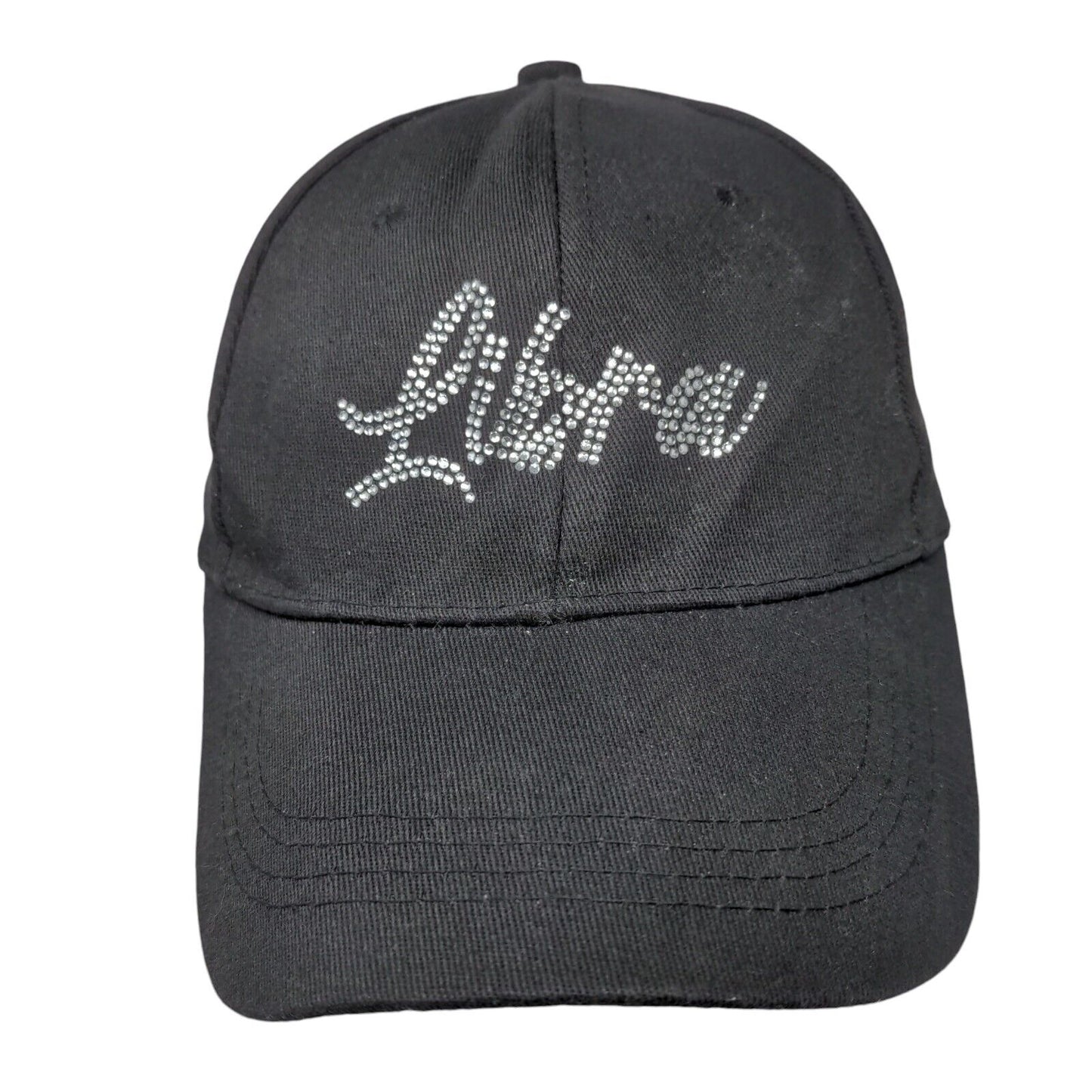 Libra Bling Slideback Hat Black One Size Adjustable Rhinestone 6 Panel