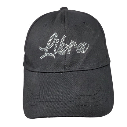 Libra Bling Slideback Hat Black One Size Adjustable Rhinestone 6 Panel