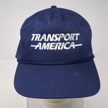 Transport America Snapback Rope Hat Blue One Size Embroidered Nissin