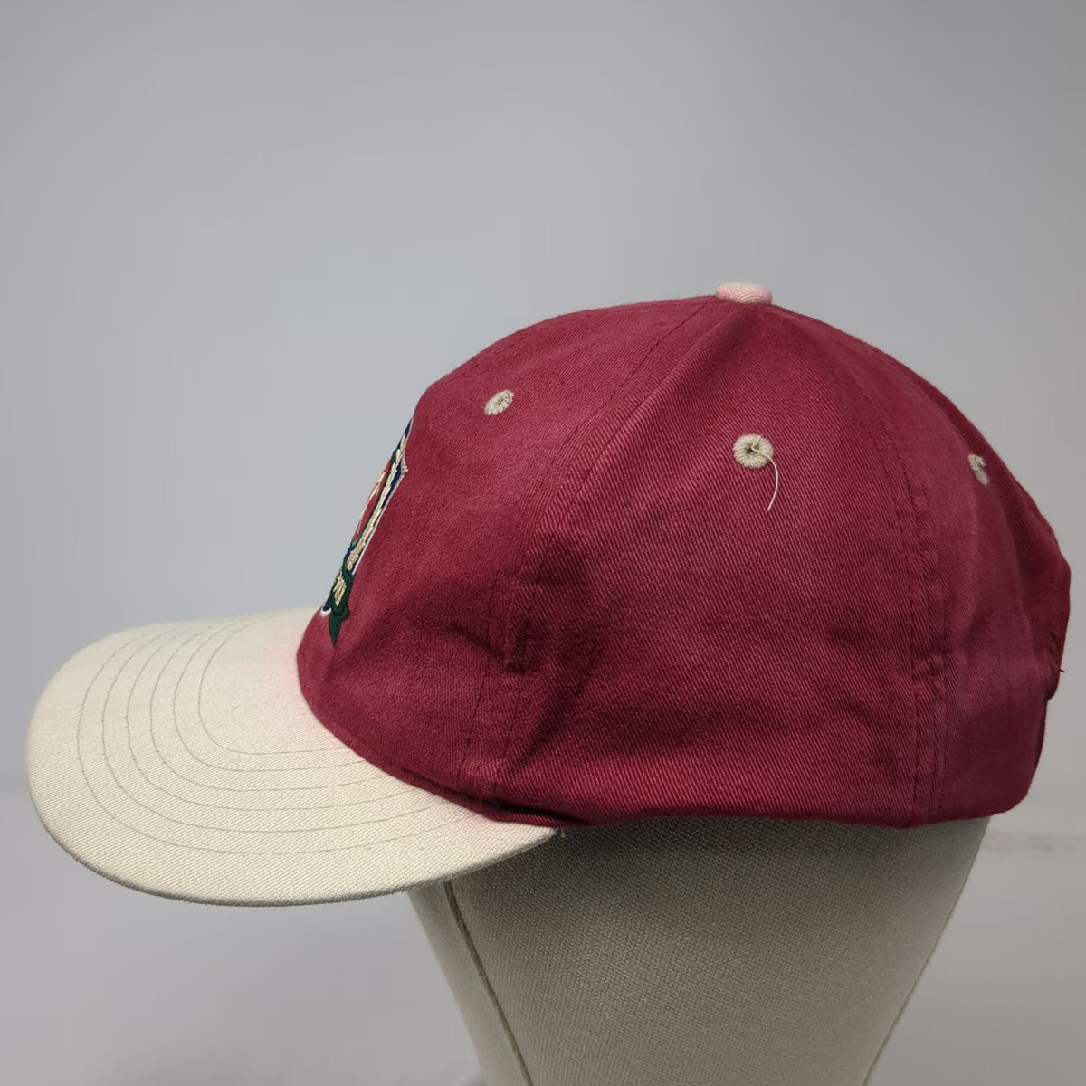 Craftsman Baseball Cap Red Beige One Size Cotton Embroidered Logo Slideback Hat