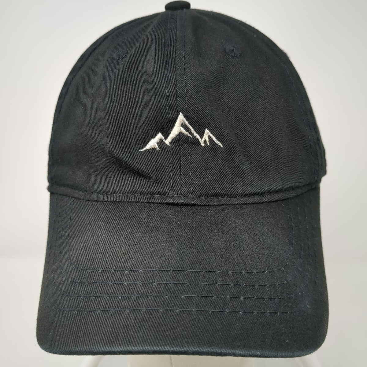 Outdoor Baseball Cap Black One Size Mountain Embroidery Slideback Adjustable Hat