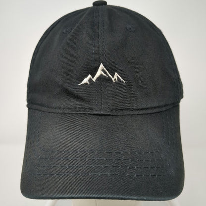 Outdoor Baseball Cap Black One Size Mountain Embroidery Slideback Adjustable Hat