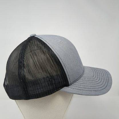 Richardson Snapback Trucker Hat Gray One Size Embroidered Logo 6 Panel