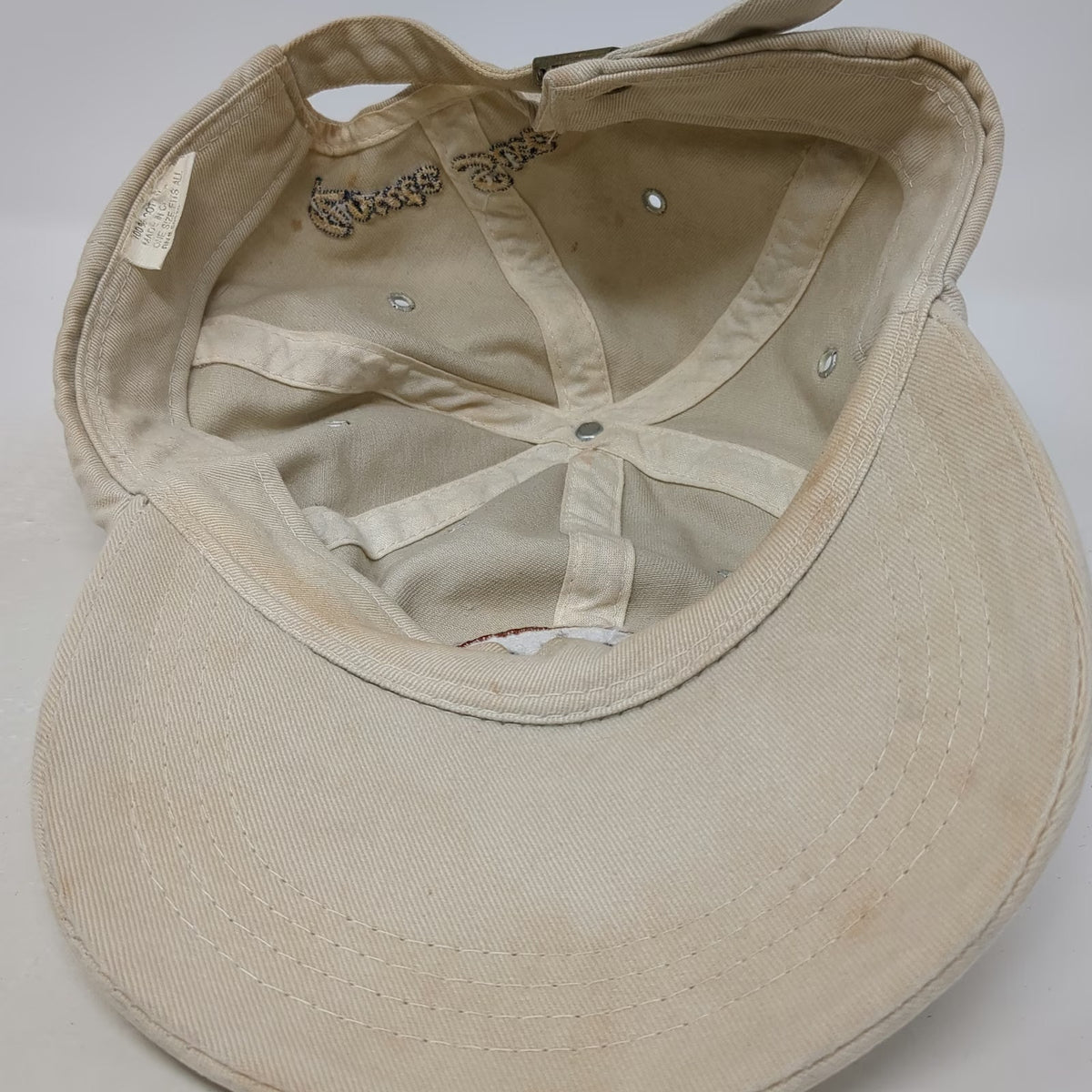 Route 66 Baseball Cap Beige One Size Embroidered Patch Slideback Script Hat