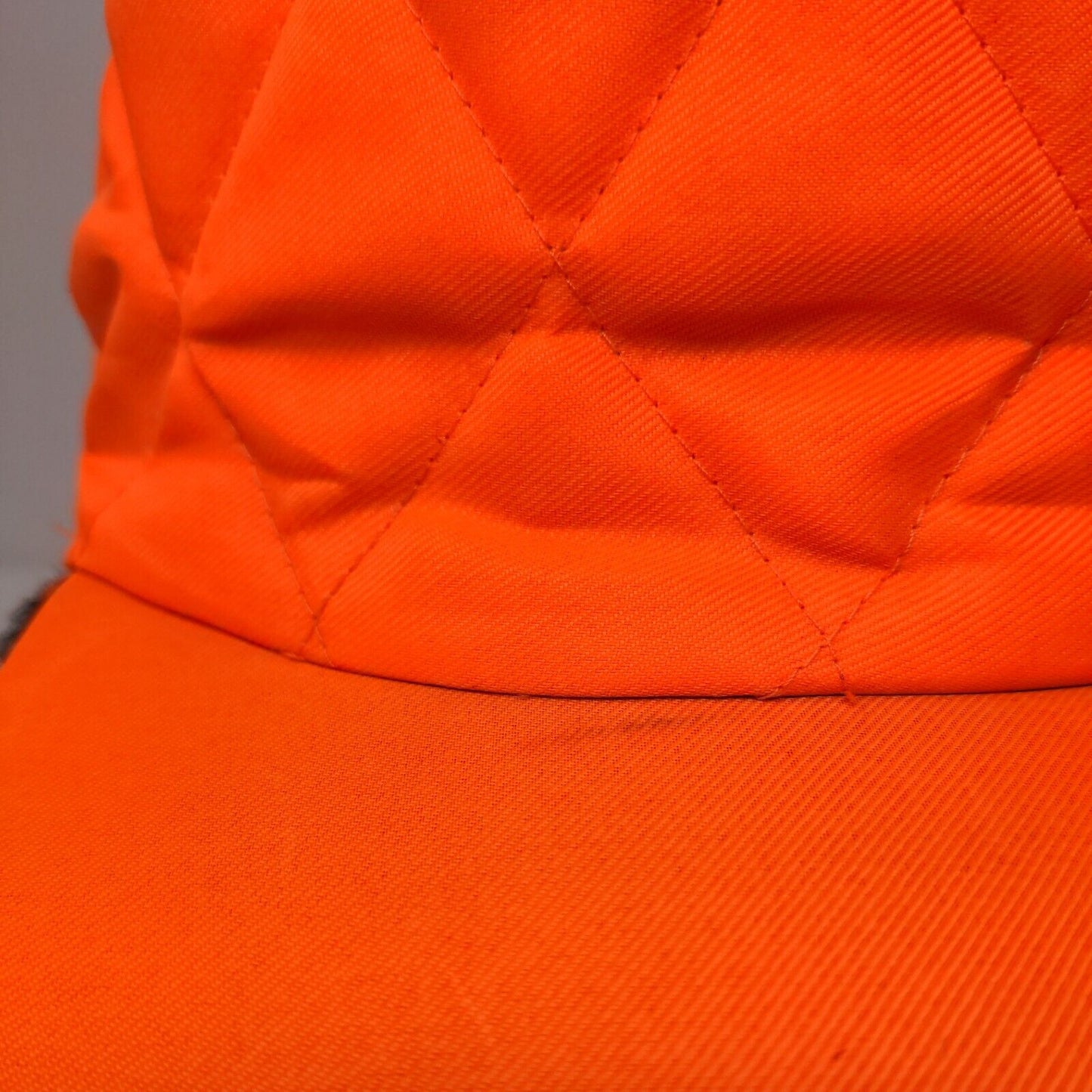 Unbranded Quilted Trapper Hat Orange XL Faux Fur Lined Ear Flap