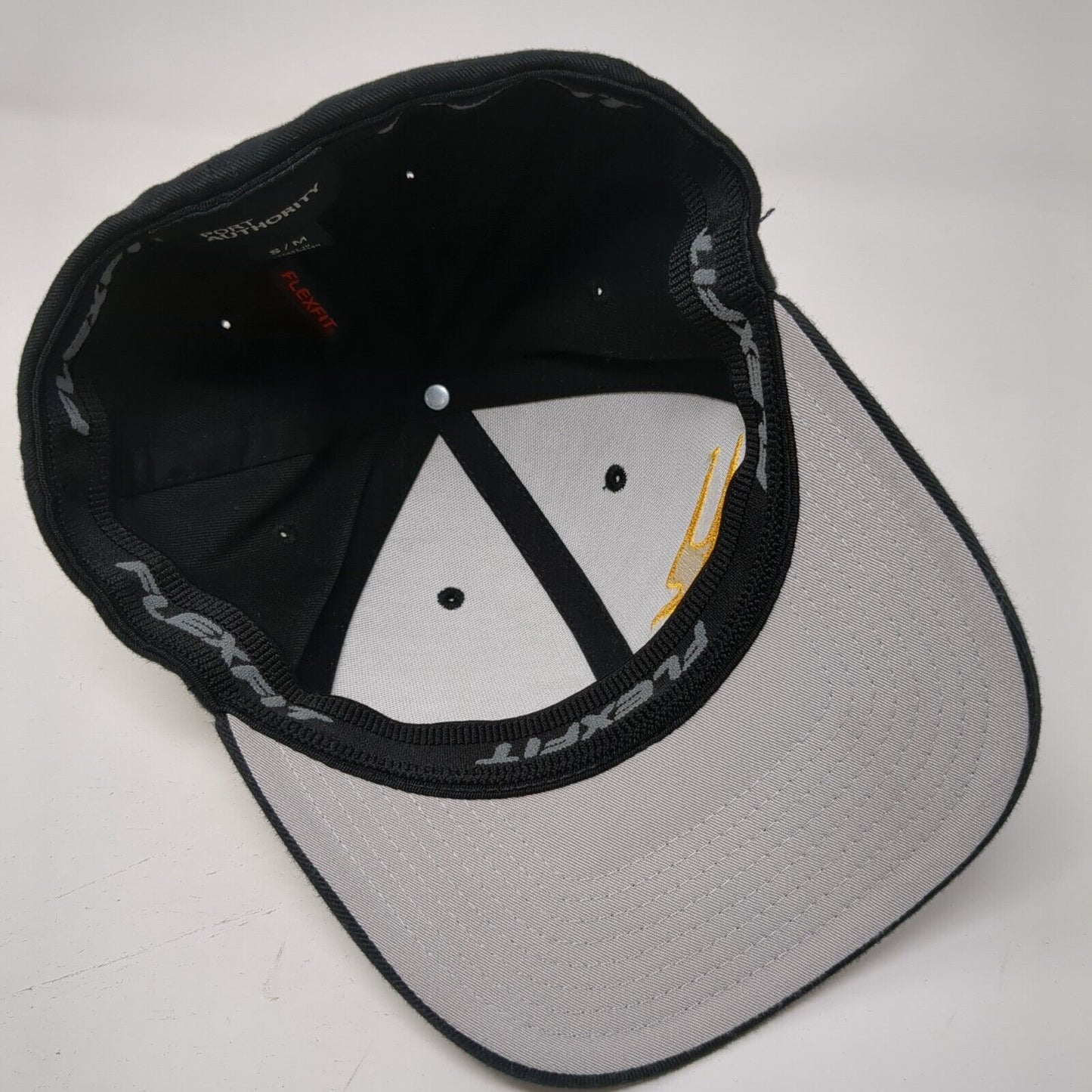 Bryson Fitted Hat Black S/M Flexfit Embroidered 6 Panel Port Authority
