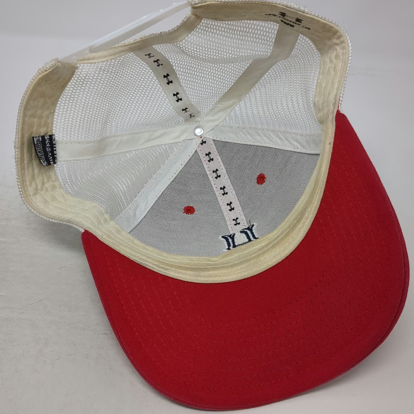 Under Armour Trucker Hat Red White Blue One Size Mesh Snapback Low Profile H