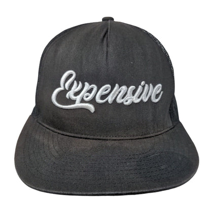 Expensive Snapback Mesh Back Trucker Hat Black One Size Embroidered